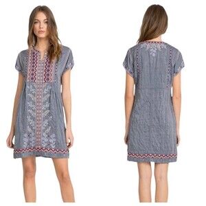 Johnny Was Boho Embroidered Dress Southwestern Western Festival Women's Size XS